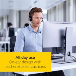 Jabra Evolve 75 UC Wireless Stereo On-Ear Headset – Unified Communications Optimised Headphones With Long-Lasting Battery – USB Bluetooth Adapter – Black